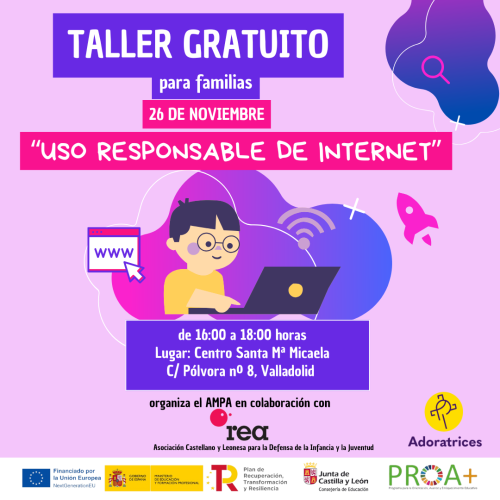 Taller gratuito para familias "Uso responsable de internet" Taller gratuito para familias "Uso responsable de internet"